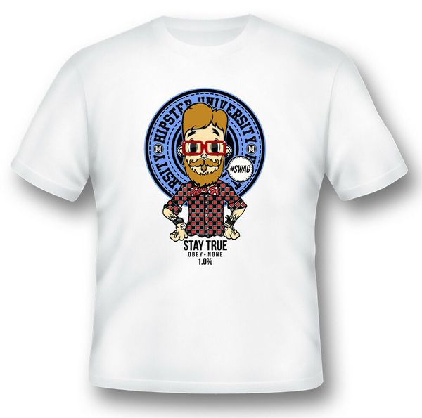 

hipster university stay true obey none swag black or white tee, White;black