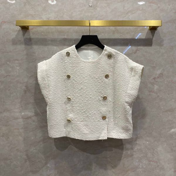 

women's vests black and white tweed short female vest jacket 037r, Black;white