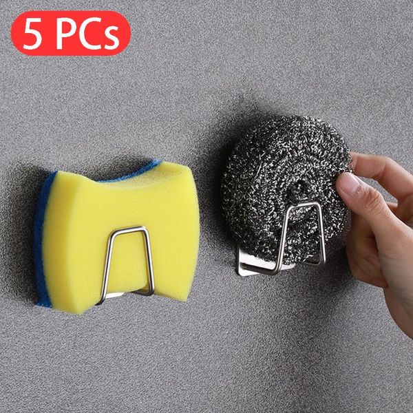 

kitchen stainless steel sponges holder drain drying rack self adhesive sink shelf accessories storage organizer gadgets & organization