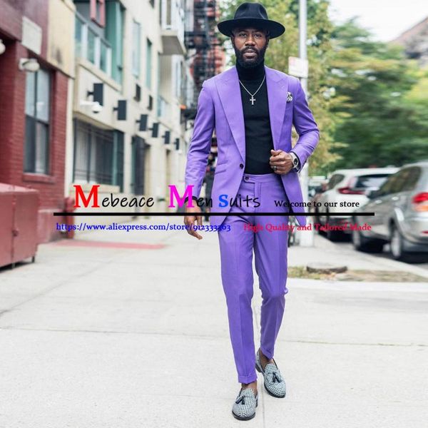 

men's suits & blazers fashion arrival purple coat with pant men prom set groomsmen wedding slim fit tuxedos daily wear suit(jacket+pant, White;black