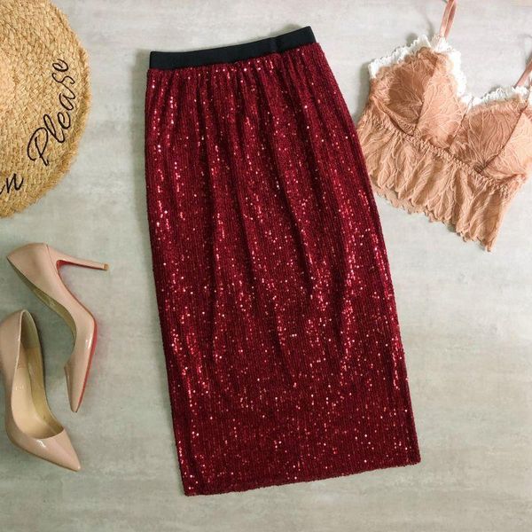 

summer high waist bag hip slim solid color european & american style wild women a-line long skirt skirts, Black