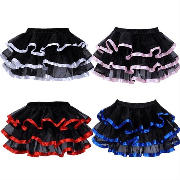 

elastic petticoat gothic burlesque mesh womens skirt micro mini tutu ladies performance steampunk skirts, Black