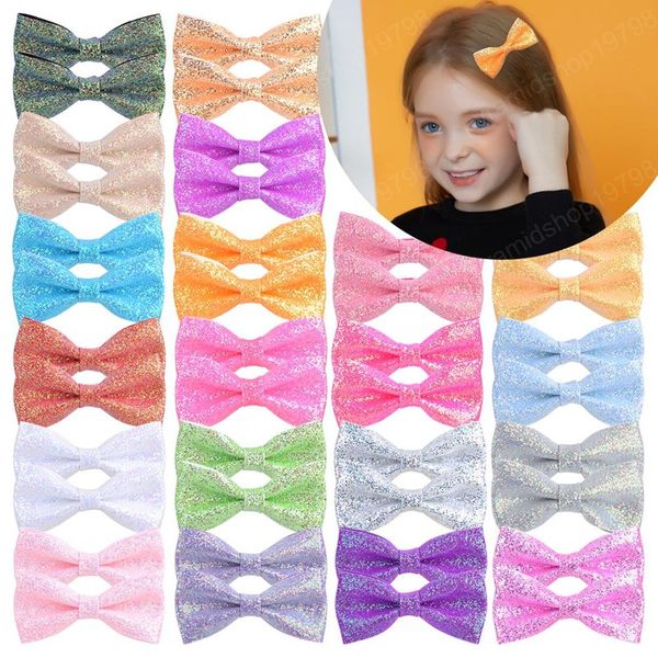 

2pcs/pair baby girls sequins bow hairclip barrettes hair accessories sweet cute hairpins headband infant toddler headwear clips for chi, Slivery;white