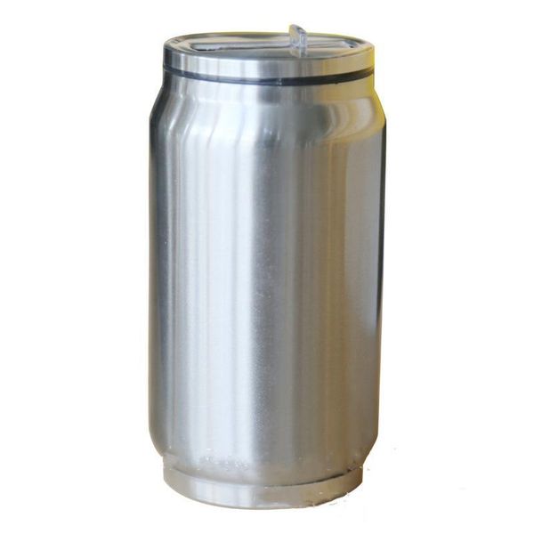 2021 12oz de aço inoxidável cola canecas canecas de soda café copo copos de bebidas latas dupla vácuo isolado água coque jarro com palha