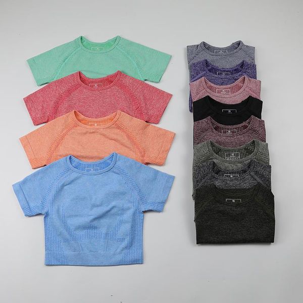 

yoga outfit women's running shirts gym athletic t-shirts seamless breathable