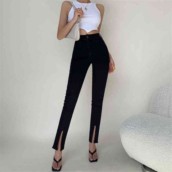 

women's jeans calÃ§as jeans femininas de cintura alta, irmÃ£ fara, moda feminina, casual, com divisÃ£o frontal, skinny, calÃ§a 9wzn, Blue