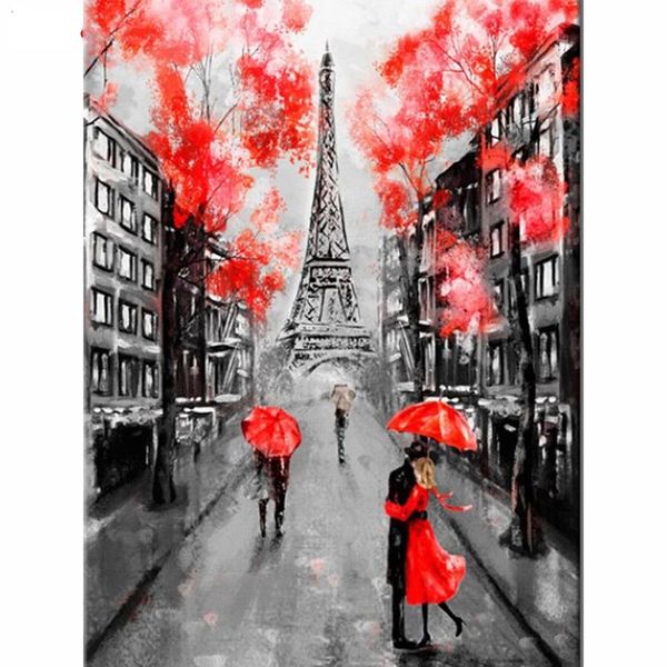 

diamond painting cross stitch paris tower embroidery scenery full round picture of rhinestone mosaic crafts