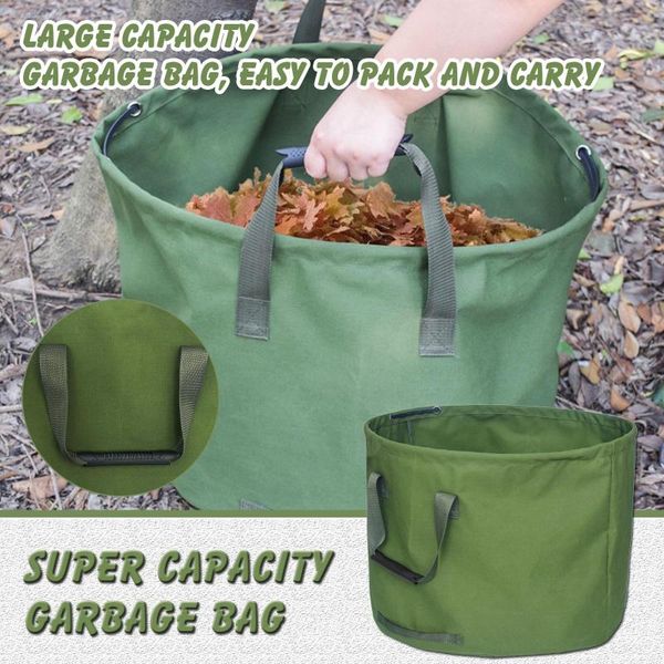 

120l-500l large capacity garden bag reusable leaf sack trash can foldable garbage waste collection container storage bags