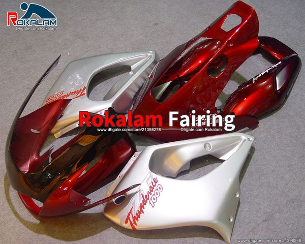 Para Yamaha YZF1000R 97 98 99 00 01 1997-2007 YZF 1000R YZF 1000 R Thunderace 97-07 Red Silver Motorcycle Fairings Kit