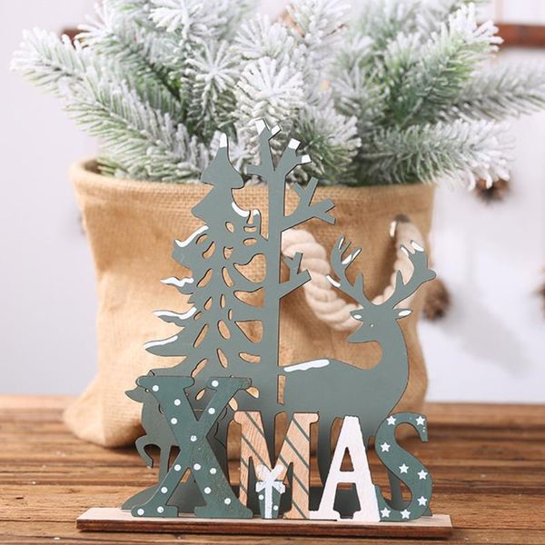 

christmas decorations xmas tree and animal ornament standing craft table wooden decoration for pattern b