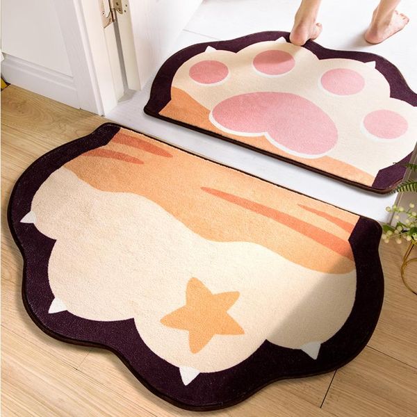 

carpets cute cat carpet claw rug pink door bathroom non-slip floor mats plush cartoon home decoration