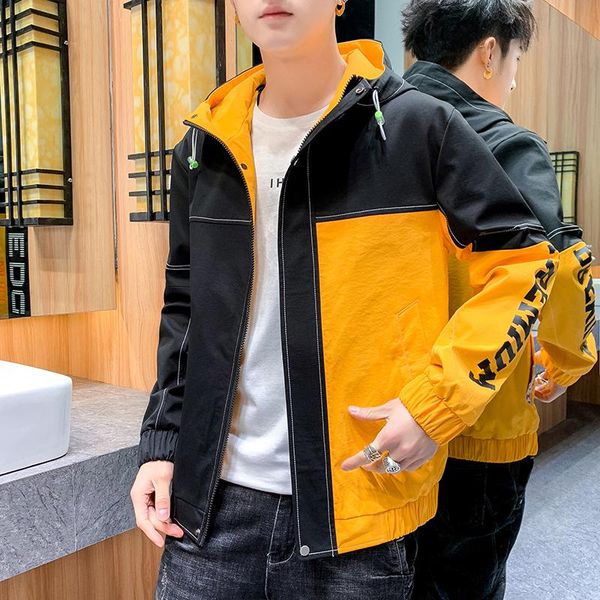 

men's jackets hip-hop spring jacket windbreaker patchwork autumn casual street korean style trend zipper bomber, Black;brown