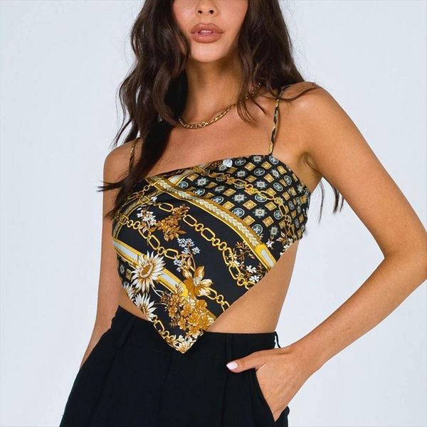 

wrap tube women tank lace up sleeveless scarf crop on thin strap fashion print bandage cropped club, White