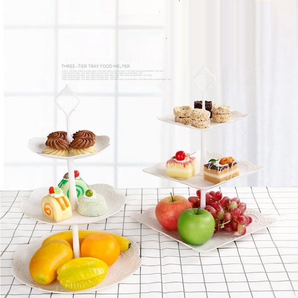 

kitchen storage & organization creative three-tier cake dessert display stand fruit tray plate party platter cupcake snack birthday wedding