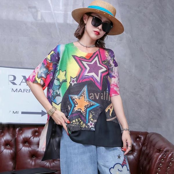 

2150 hip hop style letter women sweaters bronzing short sleeve knitted pullover elegant summer korea fashion casual loose sweater top, White;black