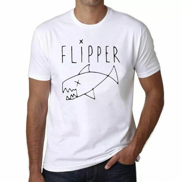 

flipper kurt cobain white mens t-shirt men rock cobain shirt, kids, White;black