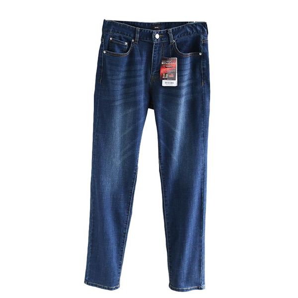 

men's jeans high-quality spring and autumn washed stretch casual straight trousers, Blue