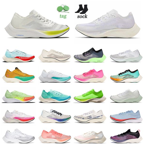 

2021 zoomx vaporfly next% sports running shoes ekiden white react blue mens women aurora green be ture athletic trainers sneakers 36-45, White;red