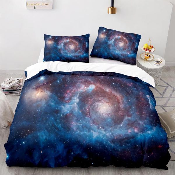 

bedding sets space galaxy aurora sunset glow set single twin full  king size sky stars tree bed children's kid duvetcover 44