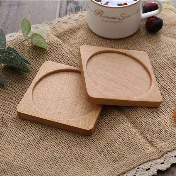

mats & pads beech/black walnut insulation mat 1pcs round groove home decoration anti-scalding drink wooden kitchen accessory