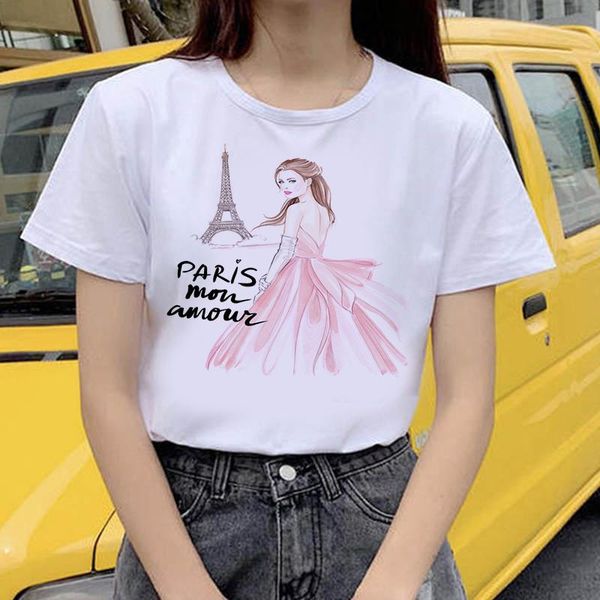 

women's t-shirt korea ulzzang beautiful girl printed cute summer short sleeve women fashion soft casual white t shirts