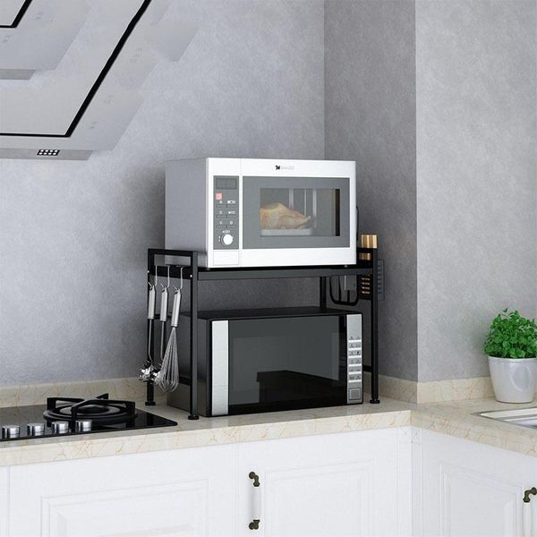 

hooks & rails shzq 1 pcs home appliance microwave oven storage shelf for kitchen organizer multi-layer household table electric rice cooker