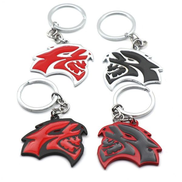 

keychains hellcat car metal keychain key ring holder for dodge charger challenger jcuv journey nitro caliber durango caravan ram 1500 3500, Silver