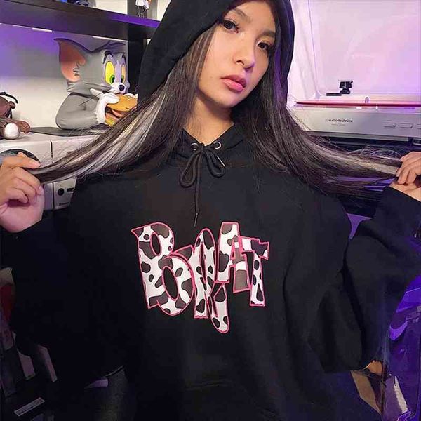 

bratz letter sweatshirt harajuku kawaii cute hoodie women winter clothes femme aesthetic hoodie undefined anime y2k, Black