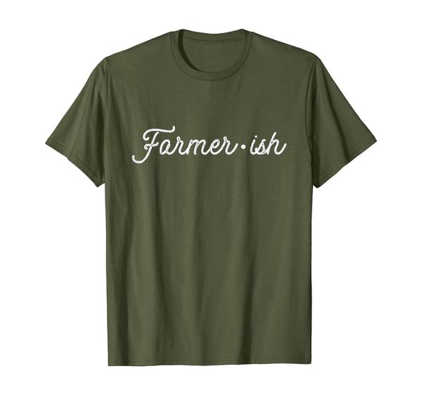 

farmer-ish t-shirt for farming and gardening in script, White;black