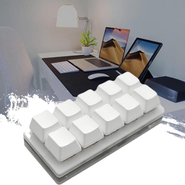 

keyboards programmable mechanical keyboard 10 keys macro keypad white switch diy usb programming shortcut