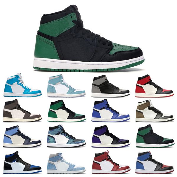 

original jumpman 1s basketball shoes 1 men's turbo green hyper royal dark mocha tie dye court purple bred toe cactus jack chicago obsid