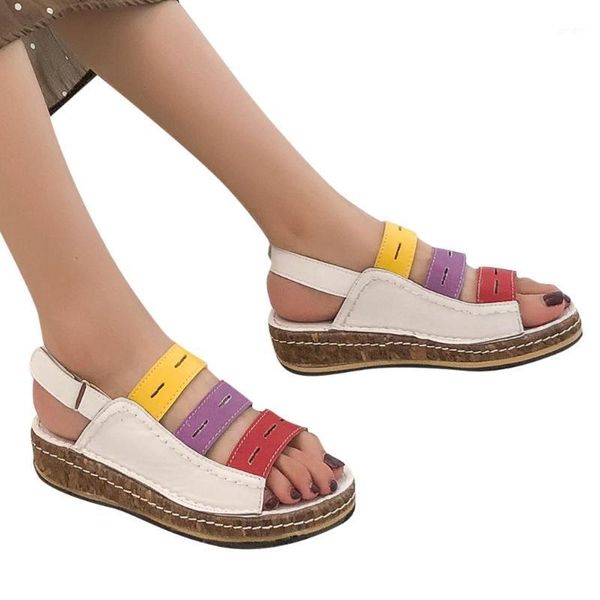 

design fashion women summer round toe wedges casual shoe platform strap sandal roman peep sandals1, Black