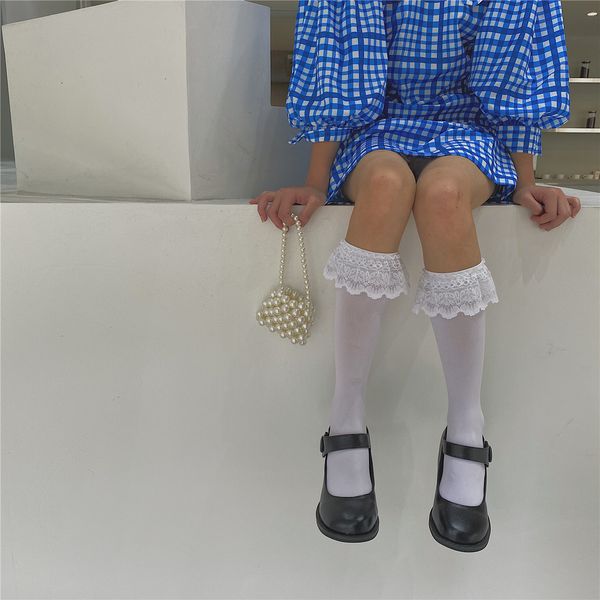 

pattkin lace jk stocking' fashion calf veet thin medium tube socks, Red;black