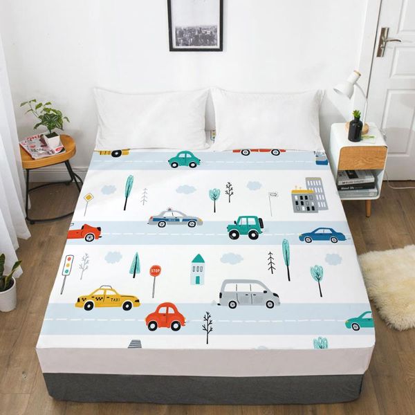 

sheets & sets elastic fitted sheet cartoon bed with an band mattress cover 160x200 kids baby children cute car