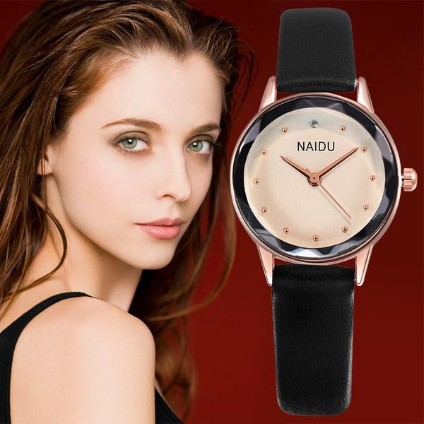 

women watches casual diamond starry sky rhinestone leather pointer watch gift for ladies reloj de mujer wristwatches, Slivery;brown