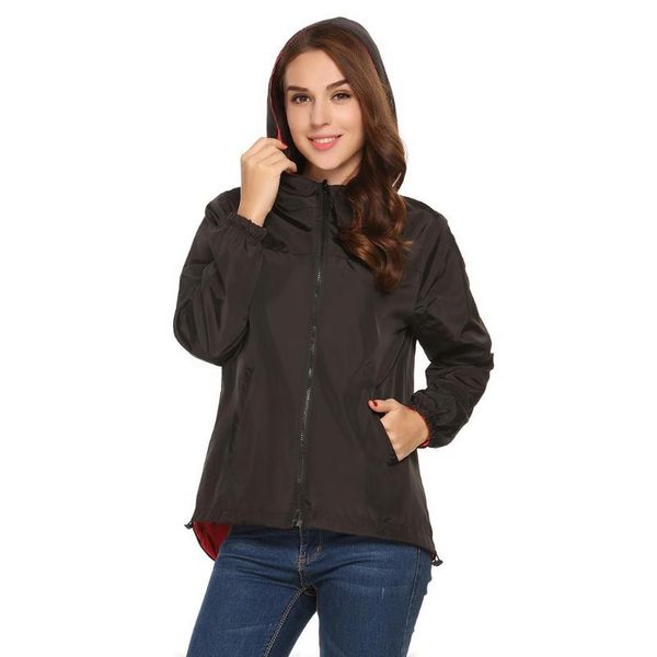 

women's trench coats women casual hooded long sleeve autumn, winter solid front zipper two sides wear coat jacket pocket, zip, Tan;black