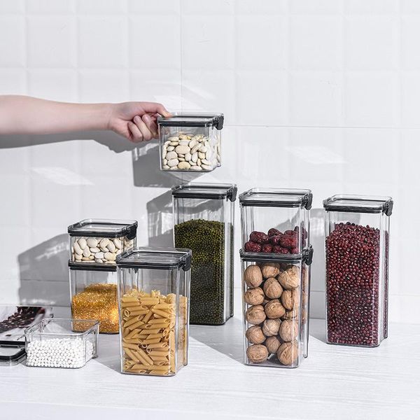 

storage bottles & jars transparent grain tank kitchen items coffee bean the five cereals food container home with lid