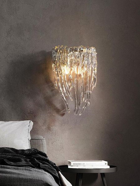 

wall lamp glass designer creative modern light luxury living room aisle bedroom bedside