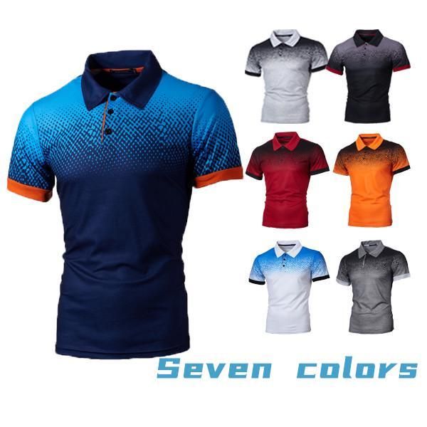 

men's polos zogaa plus size casual personality slim 3d print gradient short-sleeved shirt t, White;black