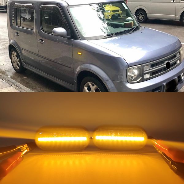 

1pair for nissan tiida c11 note e11 ne11 micra k12 np300 navara d40 qashqai j10 car side marker dynamic led turn signal light
