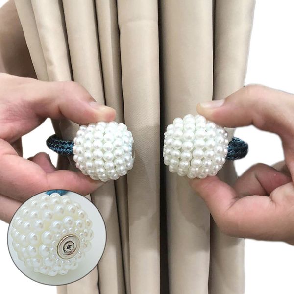 Magneti Morsetti per tende Porta tende Pompon Fermacravatta Clip magnetiche Sfere sospese Fermacravatta Accessori per la decorazione della casa