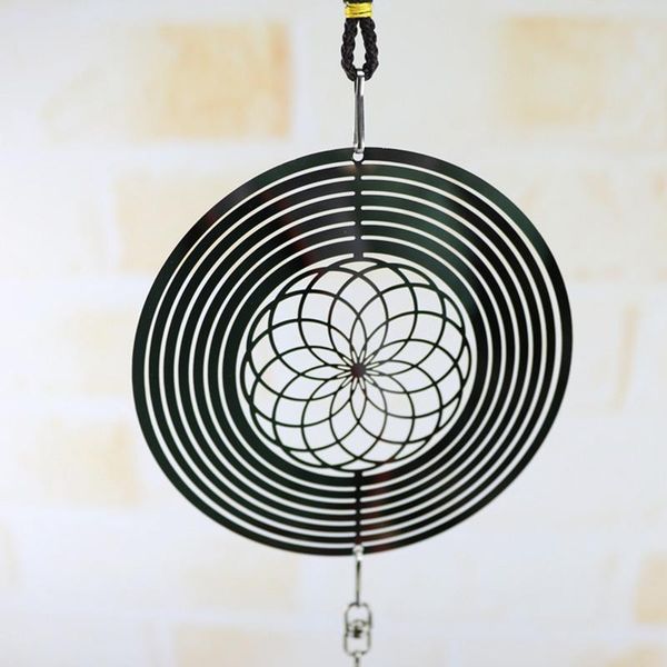 

decorative objects & figurines 3d metal hanging spinner wind chime with spiral tail ball center home decor tn88