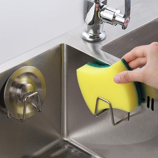 

hooks & rails stainless steel organizer gadgets suction holder kitchen sponge soap drying dish bathroom shelf sinks rack self adhesive sink