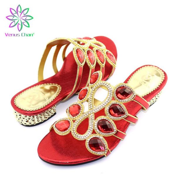 

arrival rhinestone women wedding pumps decorated with summer sandals low shoes party 2021 dress, Black