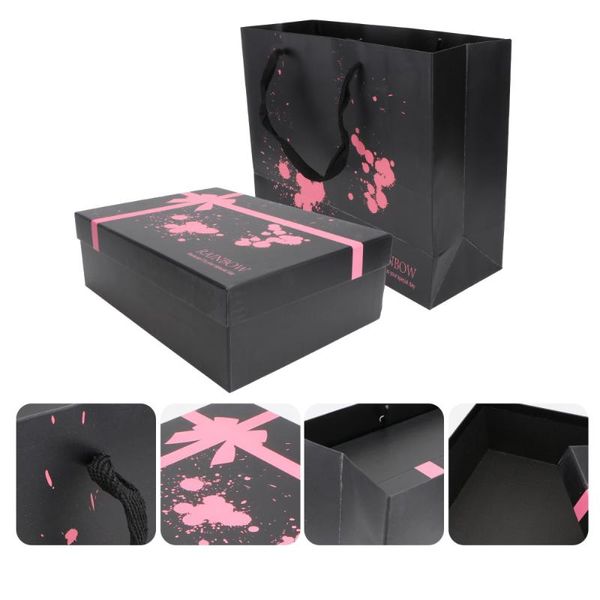 

set creative wedding present box banquet portable gift with handbag(black) wrap
