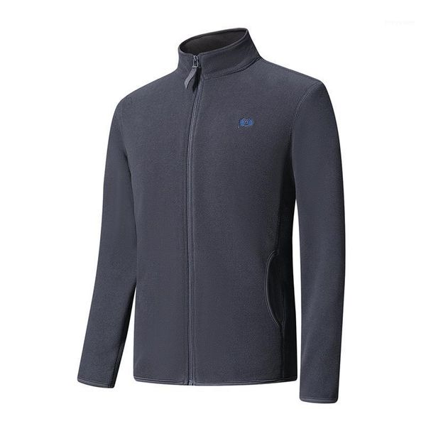 

man polar fleece jacket spring autumn sport sweatshirt male leisure cardigan outdoor zipper coat men's jackets, Black;brown