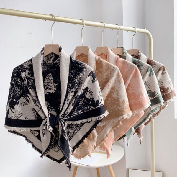 

scarves women winter scarf warm triangle shawl fashion hijab brand design wrap vintage soft autumn blanket, Blue;gray