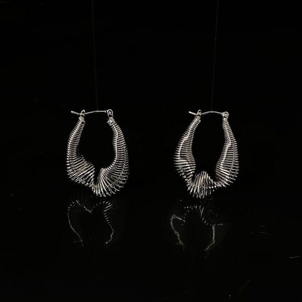 

hoop & huggie retro creative 3d geometric spring personality trend party leisure earrings for women holiday gift jewelry, Golden;silver