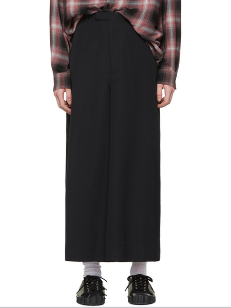 

men's pants pant skirt casual wide leg spring and autumn black contracted loose hanging feeling design fashion