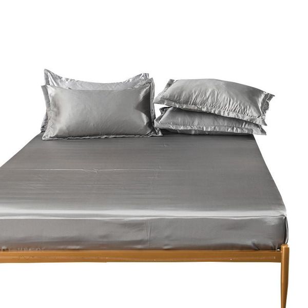

mattress pad 73 satin silk fitted sheet on elastic band solid color cover bed sheets 8 size drap housse de matela
